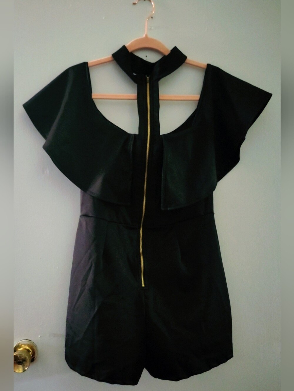 Love Nation Black Off-Shoulder Ruffle Romper - Picture 4 of 6